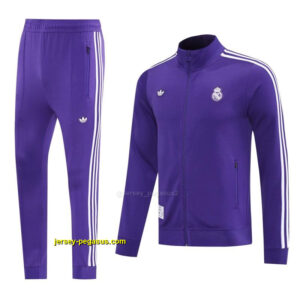 Real Madrid Purple Full Zipper Jacket +Long Pants