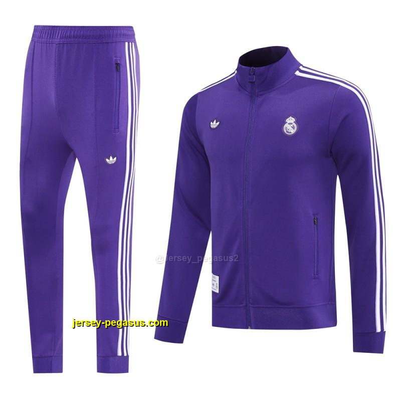 Real Madrid Purple Full Zipper Jacket +Long Pants Real Madrid Purple Full Zipper Jacket +Long Pants