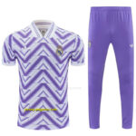 Real Madrid Purple Short Sleeve Tracksuit + Long Pants