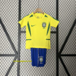 2002 Brazil Home Retro Kids Kit World Cup Shirt Soccer Jerseys