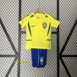 2002 Brazil Home Retro Kids Kit World Cup Shirt Soccer Jerseys