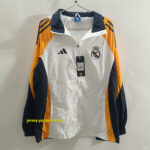 Real Madrid White Hooded Mid-length Jacket