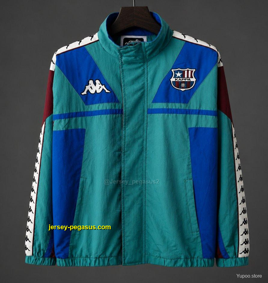 Retro 1967 Barcelona Teal & Blue & Burgundy Kappa Windbreaker Jacket Retro 1967 Barcelona Teal & Blue & Burgundy Kappa Windbreaker Jacket