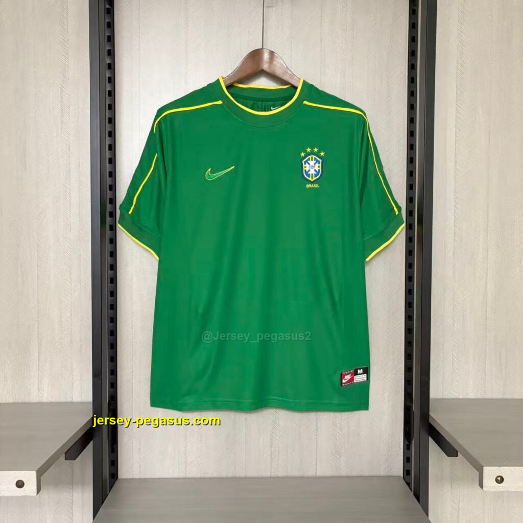 Retro Brazil 1998 Goalkeeper Green Jersey,