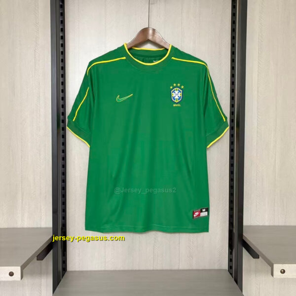 Retro Brazil 1998 Goalkeeper Green Jersey,