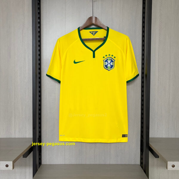 Retro Brazil 2014 Home Jersey, Retro Brazil 2014 Home Jersey,