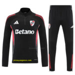 Riverbed Black Half Zipper Jacket Tracksuit + Long Pants