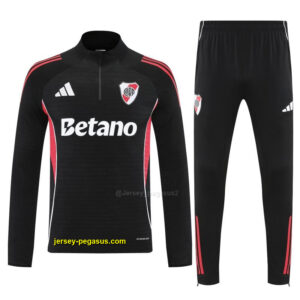 Riverbed Black Half Zipper Jacket Tracksuit + Long Pants