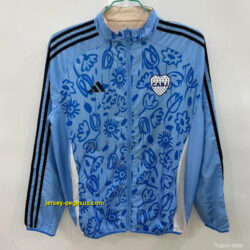 Boca Juniors Light BlueBeige with Floral Pattern Reversible Windbreaker