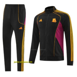 Roma Black Full Zipper Jacket+Long Pants