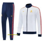 Roma White Full Zipper Jacket + Long Pants