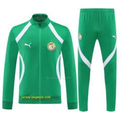 Senegal Green & White Full Zipper Jacket Tracksuit + Long Pants