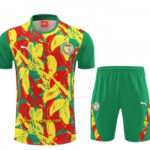 Senegal Green Tropical Floral Print Short Sleeve Training Suit + Shorts