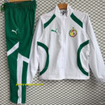 Senegal National Team White with Green Full zipper Jacket Tracksuit+ long pants