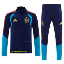 Spain Navy Blue Full Zipper Jacket Tracksuit + Long Pants