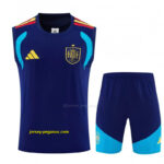 Spain Navy Blue Sleeveless Training Vest +Shorts Set
