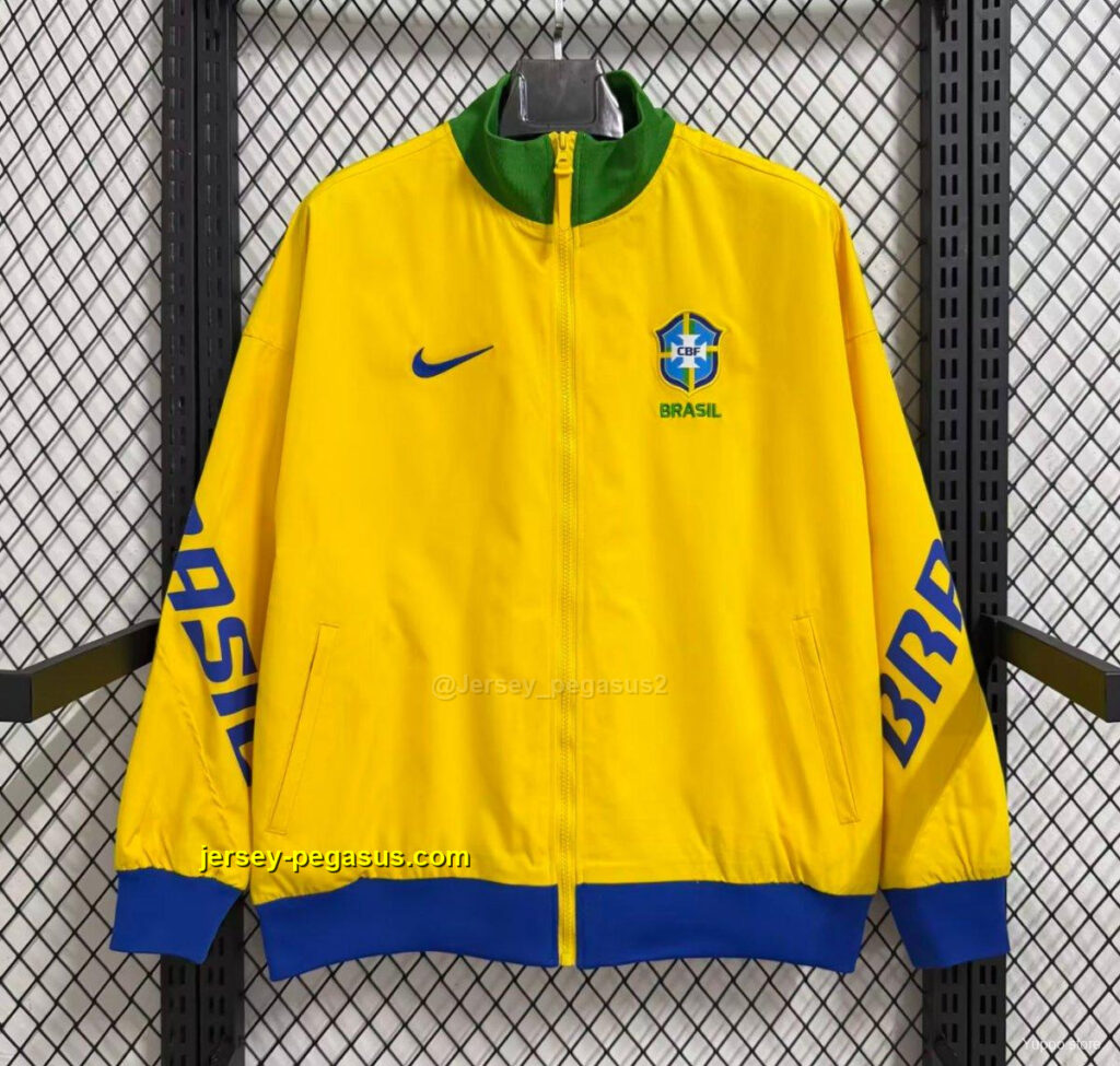 Brazil Yellow Full Zipper Windbreaker