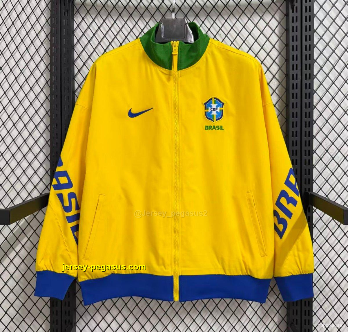 Brazil Yellow Full Zipper Windbreaker Brazil Yellow Full Zipper Windbreaker