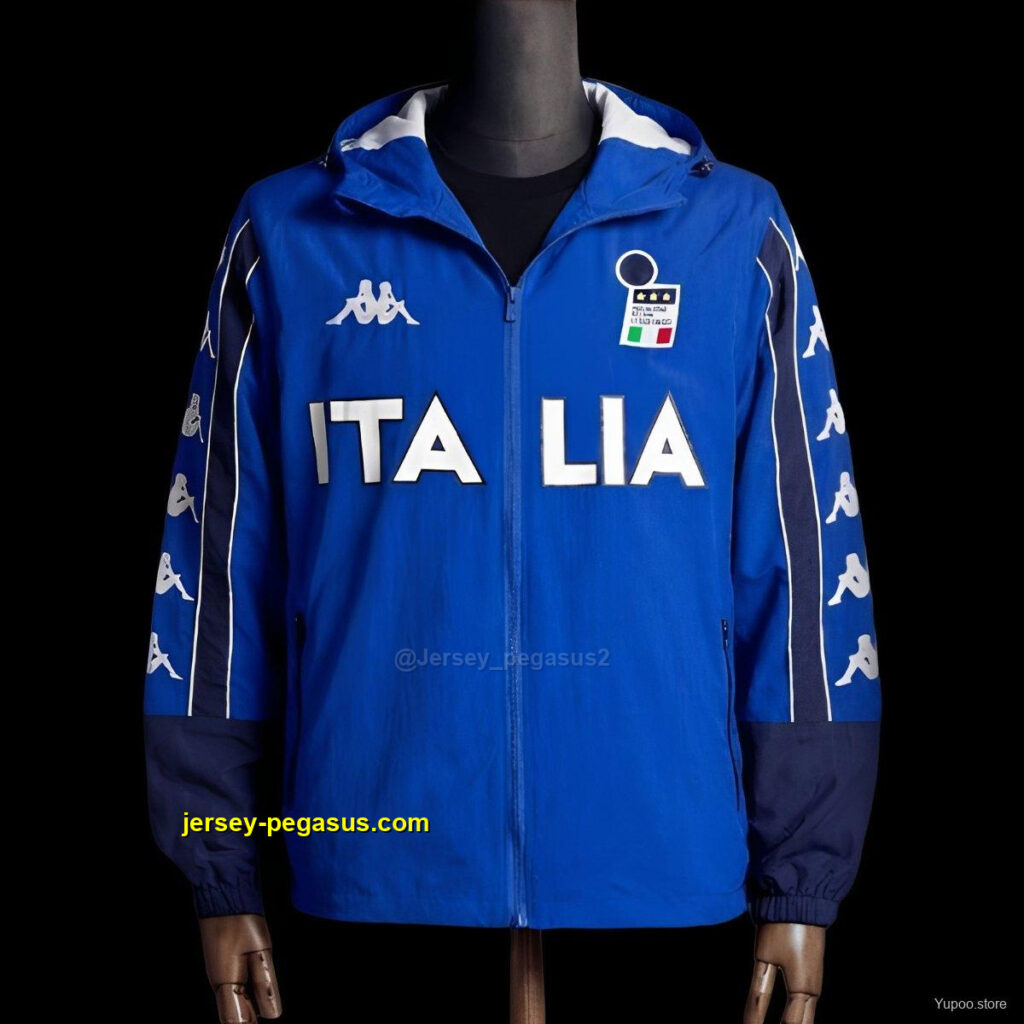 1998 Vintage Style Italy Blue Jacket Windbreaker