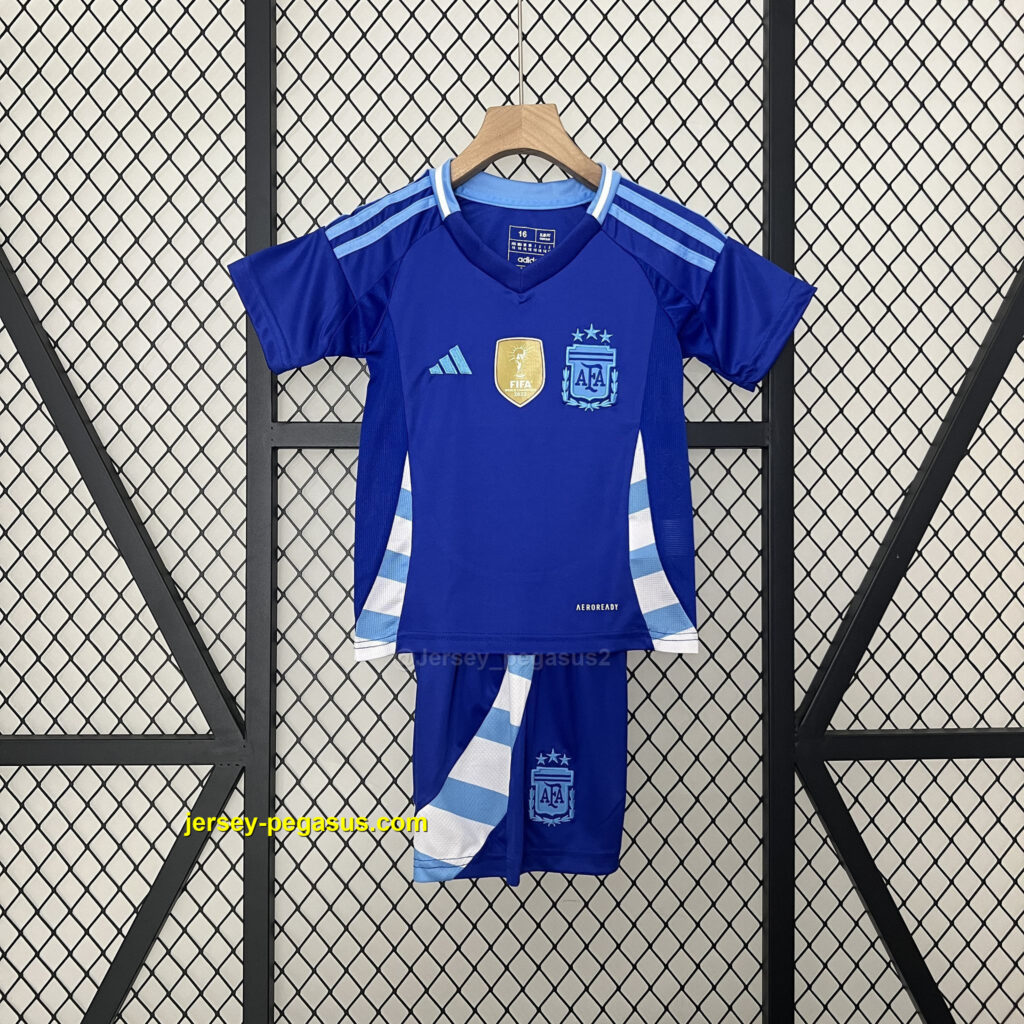 2024 Argentina Away Kid Kits Copa America Children Sets Football Replicas
