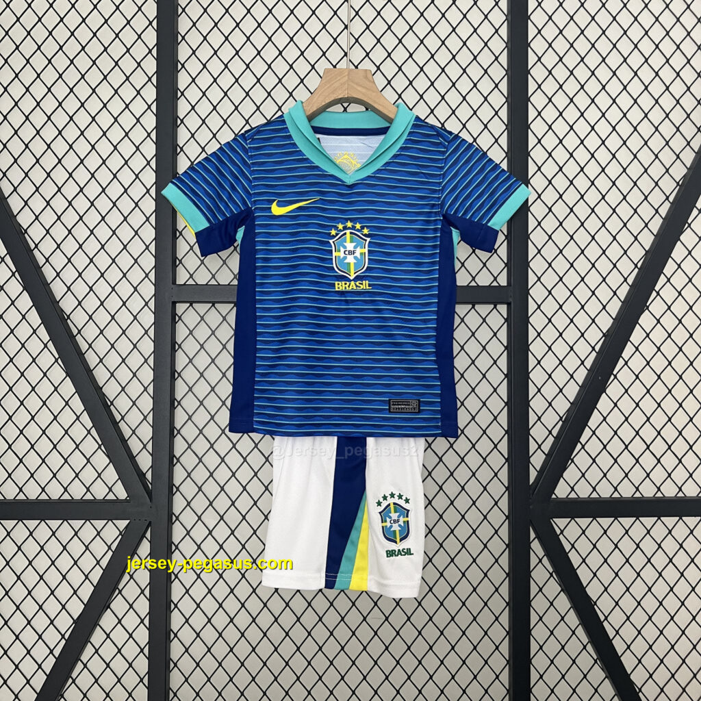 2024 Brazil Away Kid Kits Youth Apparels