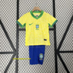 2024 Brazil Home Kid Kits Children Sets Soccer Jersey