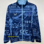 Everton Navy BlueBlue with Stadium Blueprint Pattern Reversible Windbreaker