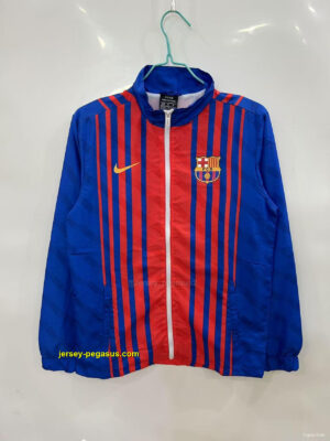 FC Barcelona Blue with Red Stripes Windbreaker