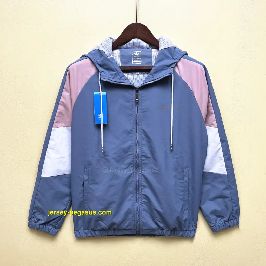 Adidas Hooded Casual Trench Coat Silver