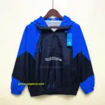 Adidas Hooded Trench Coat Black Blue