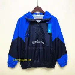Adidas Hooded Trench Coat Black Blue