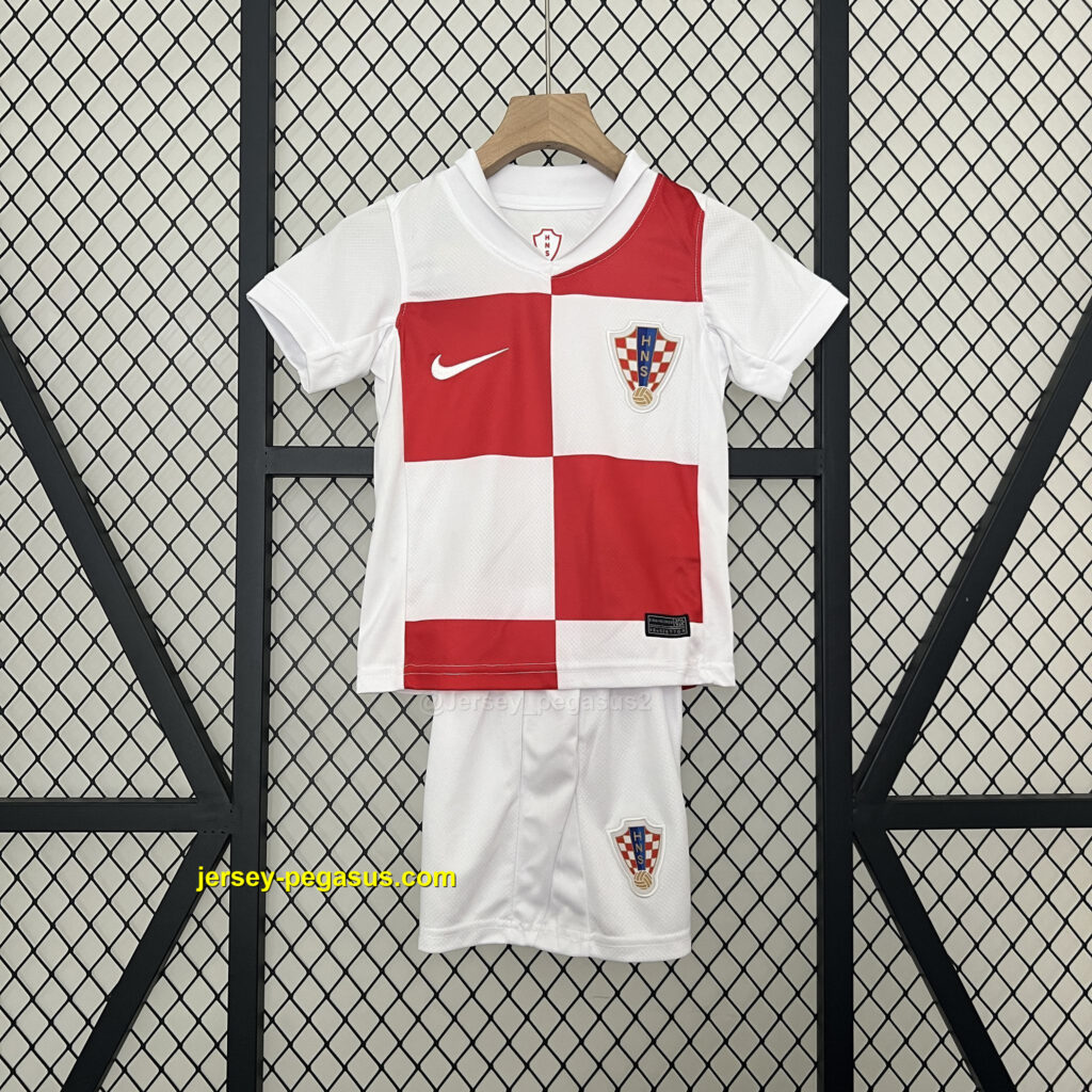 2024 Croatia Home Kid Kits UEFA Euro Youth Apparels Soccer Jerseys