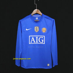 Retro M-u away Blue long sleeve
