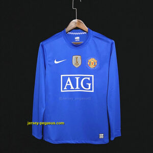 Retro M-u away Blue long sleeve