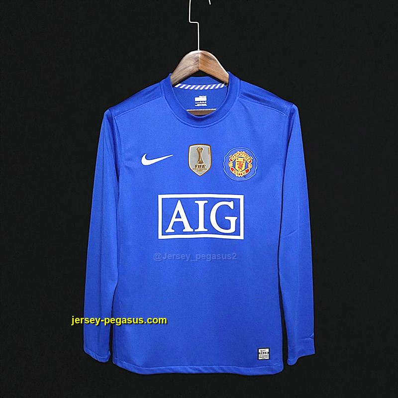 Retro M-u away Blue long sleeve