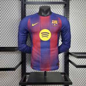 Barcelona 2025-26 Home Long Sleeves Jersey Player Version