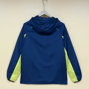 Brazilian trench coat dark blue green yellow