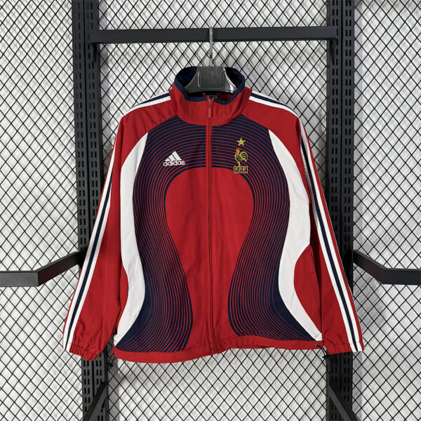 2006 France Retro Windbreaker Red Jackets