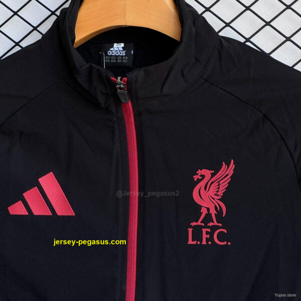 Liverpool BlackRed Full Zipper Windbreaker + Long Pants