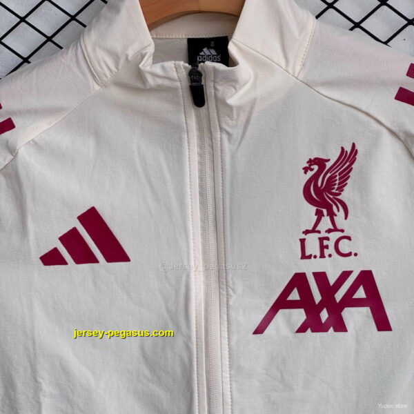 Liverpool CreamRed Full Zipper Windbreaker + Long Pants