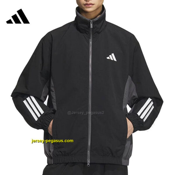 2025 Adidas Cream Colored Nylon Taslon Full Zipper Windbreaker