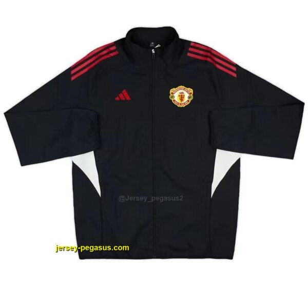 Manchester United BLACK Full Zipper Windbreaker