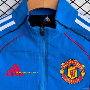 Manchester United Blue Full Zipper Windbreaker + Long Pants