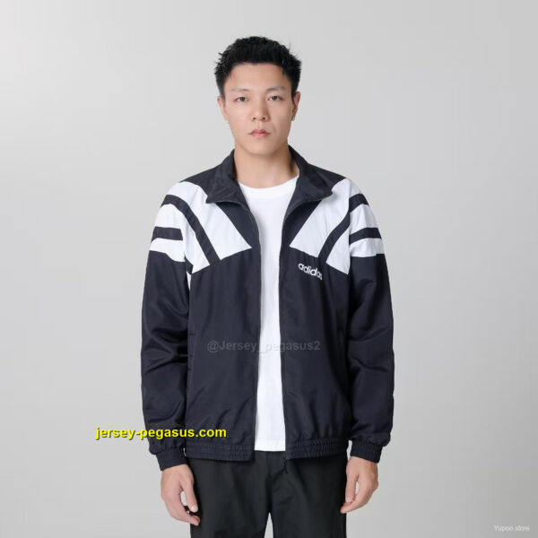 2025 Adidas GreenWhiteBlack Full Zipper Windbreaker