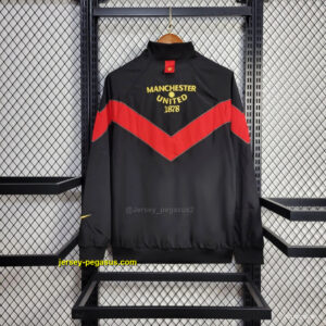 Manchester United Jacket BlackRed Windbreaker