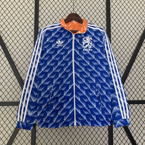 2024 Netherlands Reversible Windbreaker Orange&Blue Double-Sides Jacket Soccer J