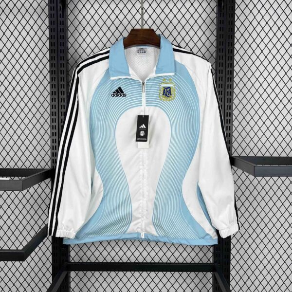 2025 Argentina White Blue Windbreaker Jacket