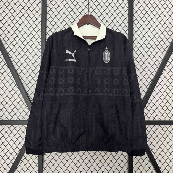 AC Milan Trench Coat Reversible Windbreaker Double-Sides Jacket