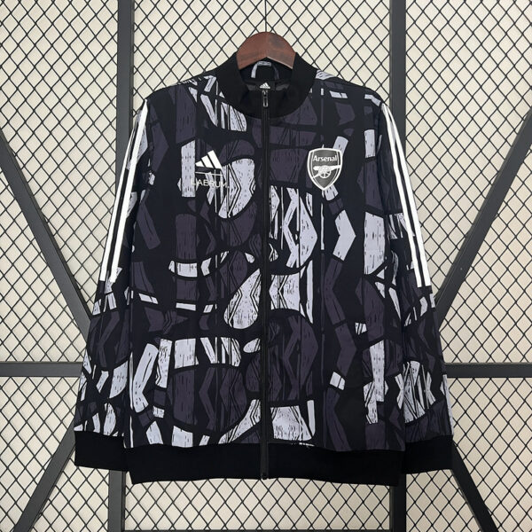 Arsenal Grey&black Windbreaker Jacket Football