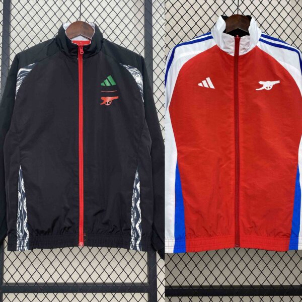 Arsenal Red&Black Trench Coat Reversible Windbreaker Double-Sides Jacket AAAAJer